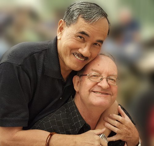 Huy Ma with his partner, Jon Longworth
